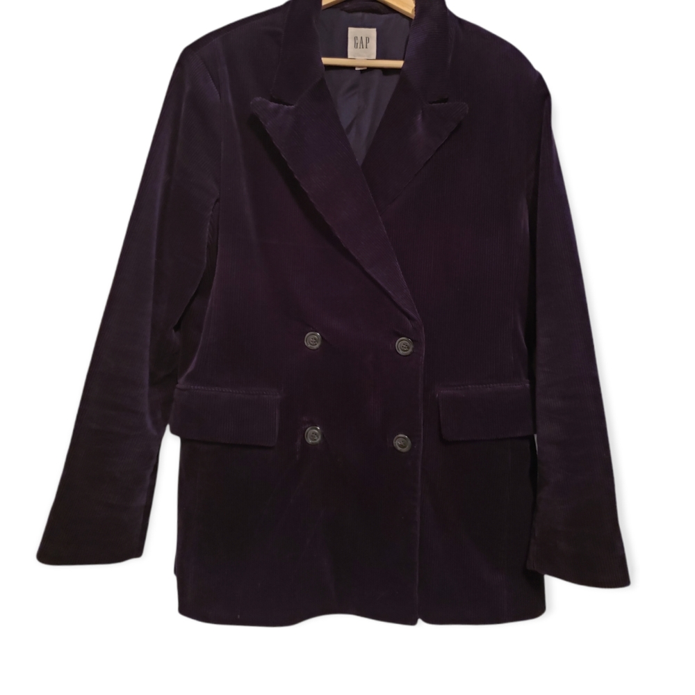 Gap Navy Corduroy Double Breasted Jacket